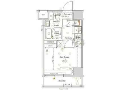 ログ横浜鶴見(1K/4階)の間取り写真