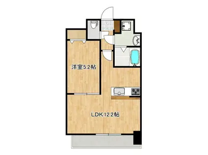 クロノス48練兵町(1LDK/10階)の間取り写真
