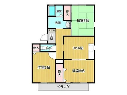 ヴェルデュール宮竹A(3DK/2階)の間取り写真