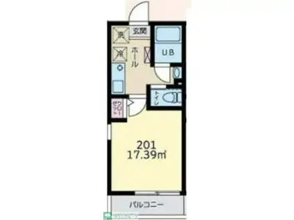 リュクスメゾンヘイアン(1K/2階)の間取り写真