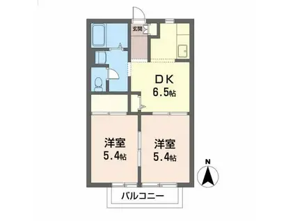 ピュア・コートA(2DK/2階)の間取り写真