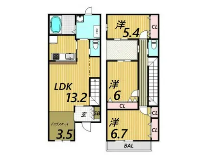 VISSO(3LDK/1階)の間取り写真