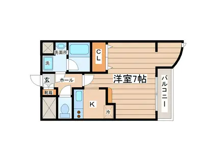 ロイヤルヒルズ鹿野I(1K/3階)の間取り写真