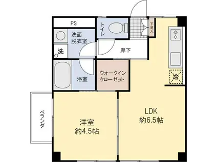 第一暘ビル(1DK/3階)の間取り写真