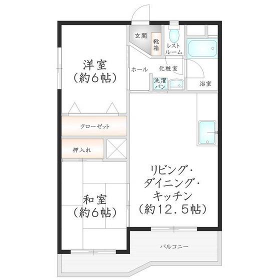 第20シティコート春日(2LDK/2階)の間取り写真