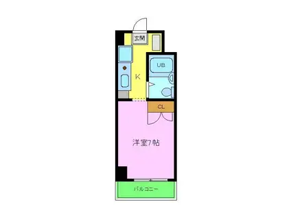 泉ヶ丘・アイビースクエア(1K/1階)の間取り写真