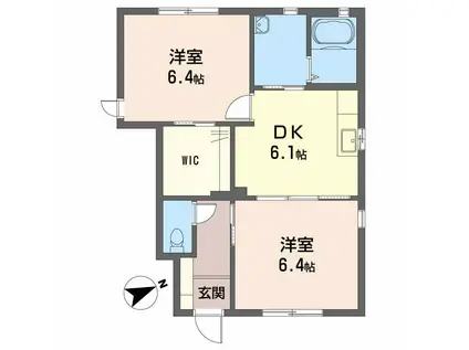 シャーメゾン鴨島A(2DK/1階)の間取り写真