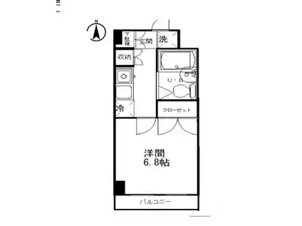 ホワイトリヴィエール(1K/3階)の間取り写真