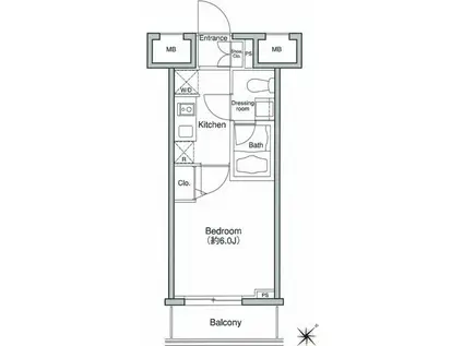 T S GARDEN東池袋(1K/7階)の間取り写真