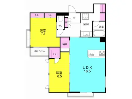 フェリーチェ ガーデン(2SLDK/2階)の間取り写真