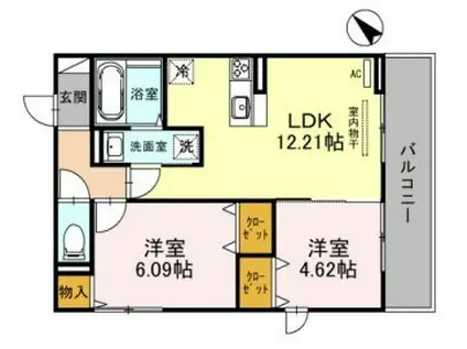 サニーコート(2LDK/3階)の間取り写真
