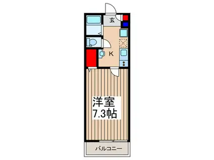 アンビション川越(1K/3階)の間取り写真