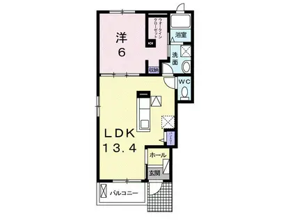 グランディール28 B(1LDK/1階)の間取り写真