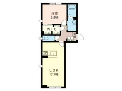 クラウドブレイク(1LDK/3階)の間取り写真