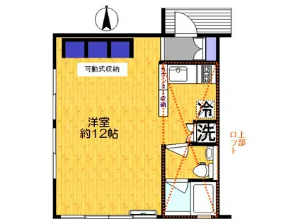 テラスマルニーノ(ワンルーム/2階)の間取り写真