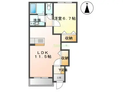ライブリー(1LDK/1階)の間取り写真