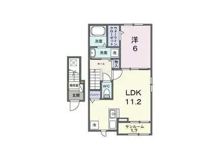フェリス・カーサ(1LDK/2階)の間取り写真
