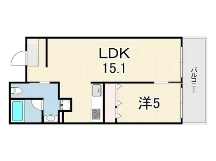 ワコーレ神戸元町アクシア(1LDK/9階)の間取り写真