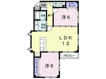 ジュライテン(2LDK/2階)の間取り写真