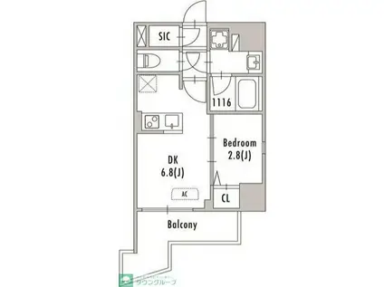 GRAN PASEO亀有(1DK/3階)の間取り写真