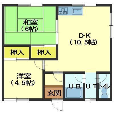マイハイツ(2LDK/2階)の間取り写真