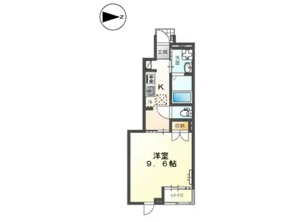 ヴェルジェX(1K/1階)の間取り写真