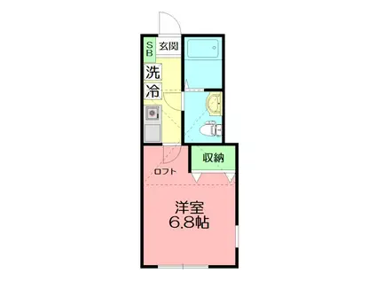 グラッサ花の木(1K/2階)の間取り写真