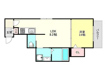 アーバンヴィラ平野(1LDK/2階)の間取り写真