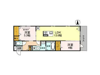 ラ・マーサ(2LDK/1階)の間取り写真