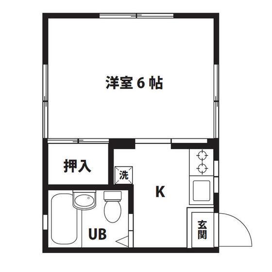 ビラ湘南(1K/2階)の間取り写真