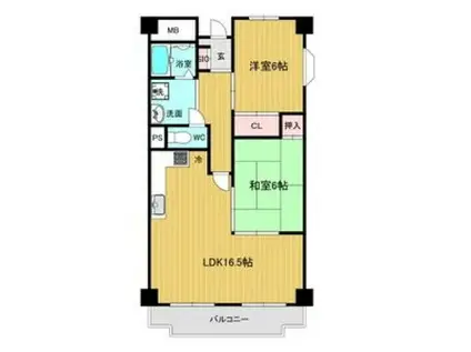 リアライズ八木(2LDK/4階)の間取り写真