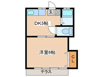 コーポルピナスIII(1DK/1階)の間取り写真