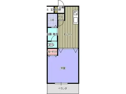 メディアハウスキャビン(1DK/3階)の間取り写真