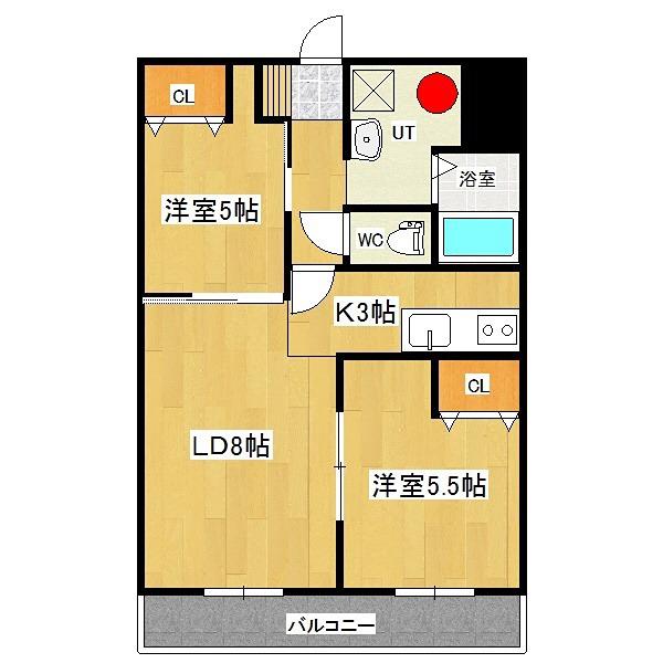 エターナルアイランドパレス(2LDK/7階)の間取り写真