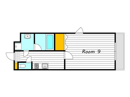 レアル南方II(1K/1階)の間取り写真