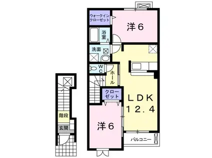 エレガンシアIV(2LDK/2階)の間取り写真