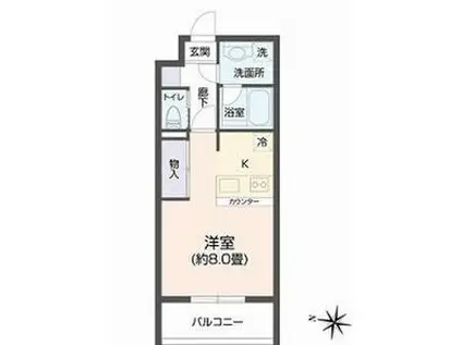 ヴィアーレ新寺(ワンルーム/7階)の間取り写真