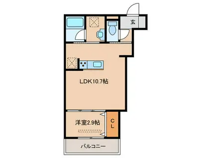 ボヌールA(1LDK/2階)の間取り写真
