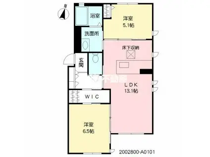 ルピナス(2LDK/1階)の間取り写真