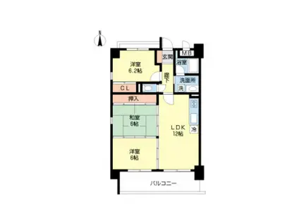 プロスペレー姪浜(3LDK/7階)の間取り写真