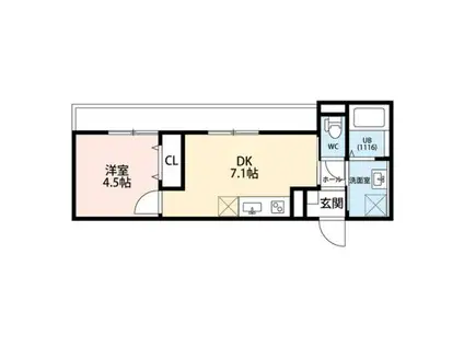 アムール 菊名(1DK/2階)の間取り写真