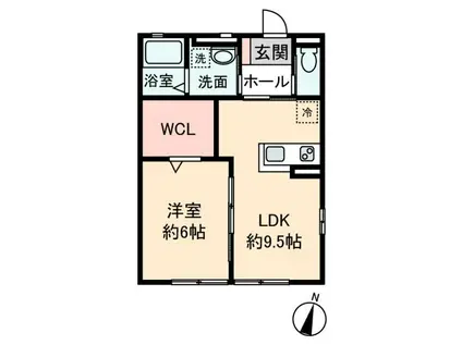 ミストラル II(1LDK/2階)の間取り写真