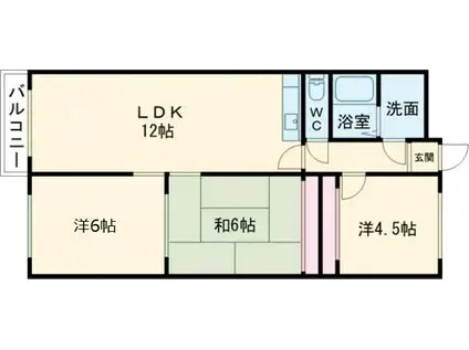 メルベール(3LDK/3階)の間取り写真