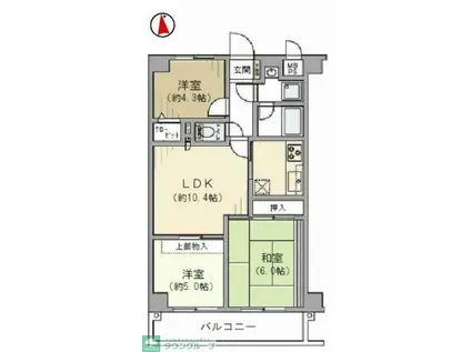 ランデージ津田沼(3LDK/3階)の間取り写真