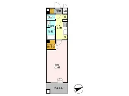 エターナル市川八幡(1K/3階)の間取り写真