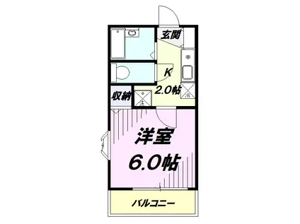 エクレールふれあい(1K/1階)の間取り写真