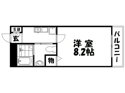 牧野駅前TNビル(1K/1階)の間取り写真