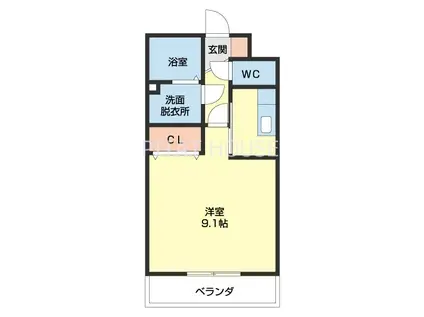 リヴェール(1K/3階)の間取り写真