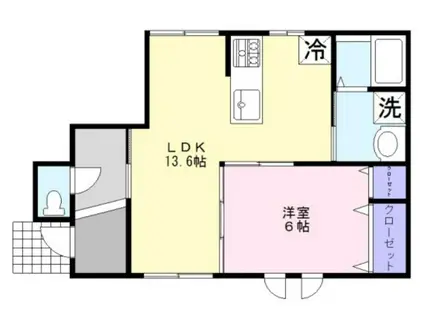 GLOBE HOUSE(1LDK/1階)の間取り写真