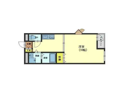 ハイツ茶屋町(1K/3階)の間取り写真